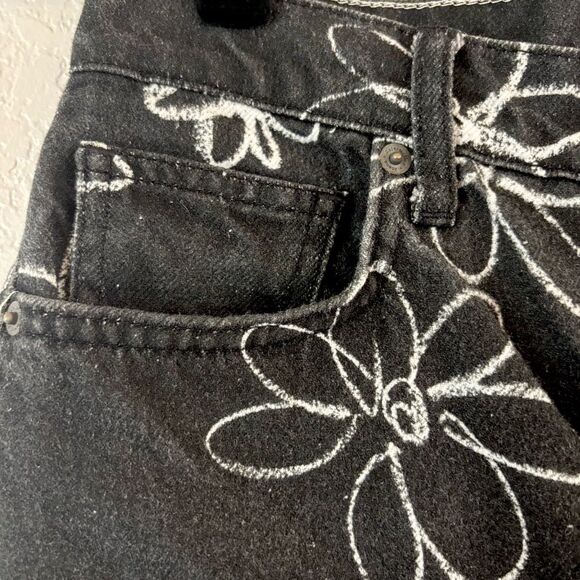 Reformation Black and White Daisy High-Rise Straight Long Jeans Size 27 - Picture 7 of 16